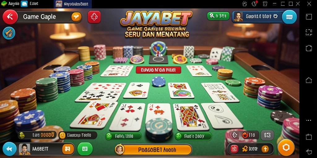 Screenshot JAYABET menampilkan gameplay Gaple yang seru.