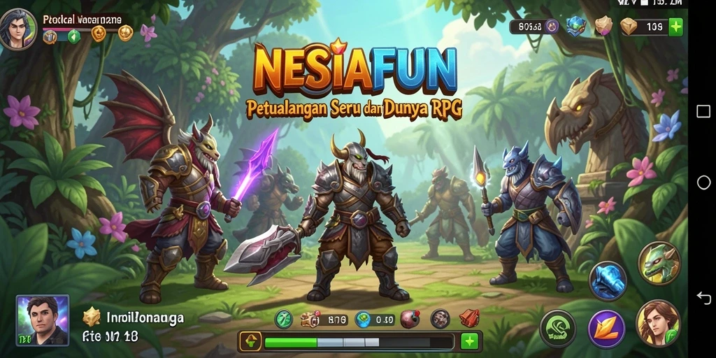 Gameplay menakjubkan NESIAFUN dengan karakter kuat dan petualangan mendebarkan.